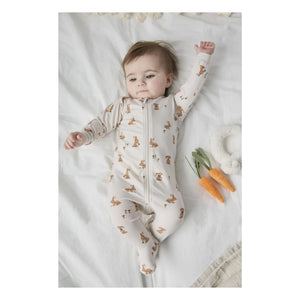 Petit Lem - Organic Cotton and Modal Pajamas, Bunny Paws | Beige