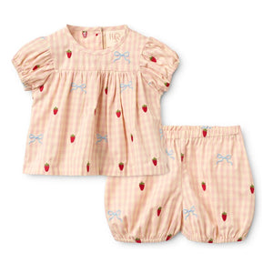 Flöss - Dolly Vichy Blouse and Shorts Set | Apricot
