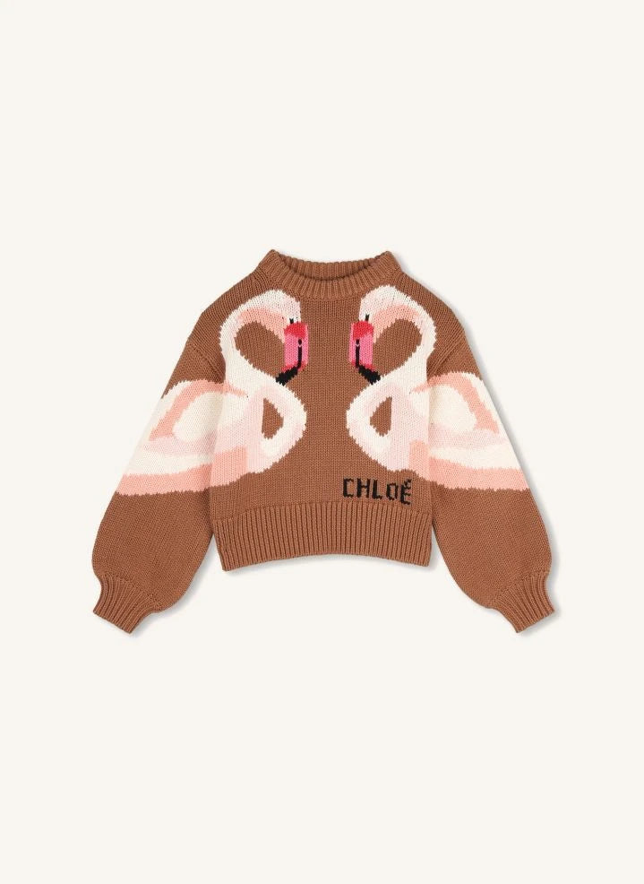 Chloé - Flamants Roses Organic Cotton Sweater | Caramel