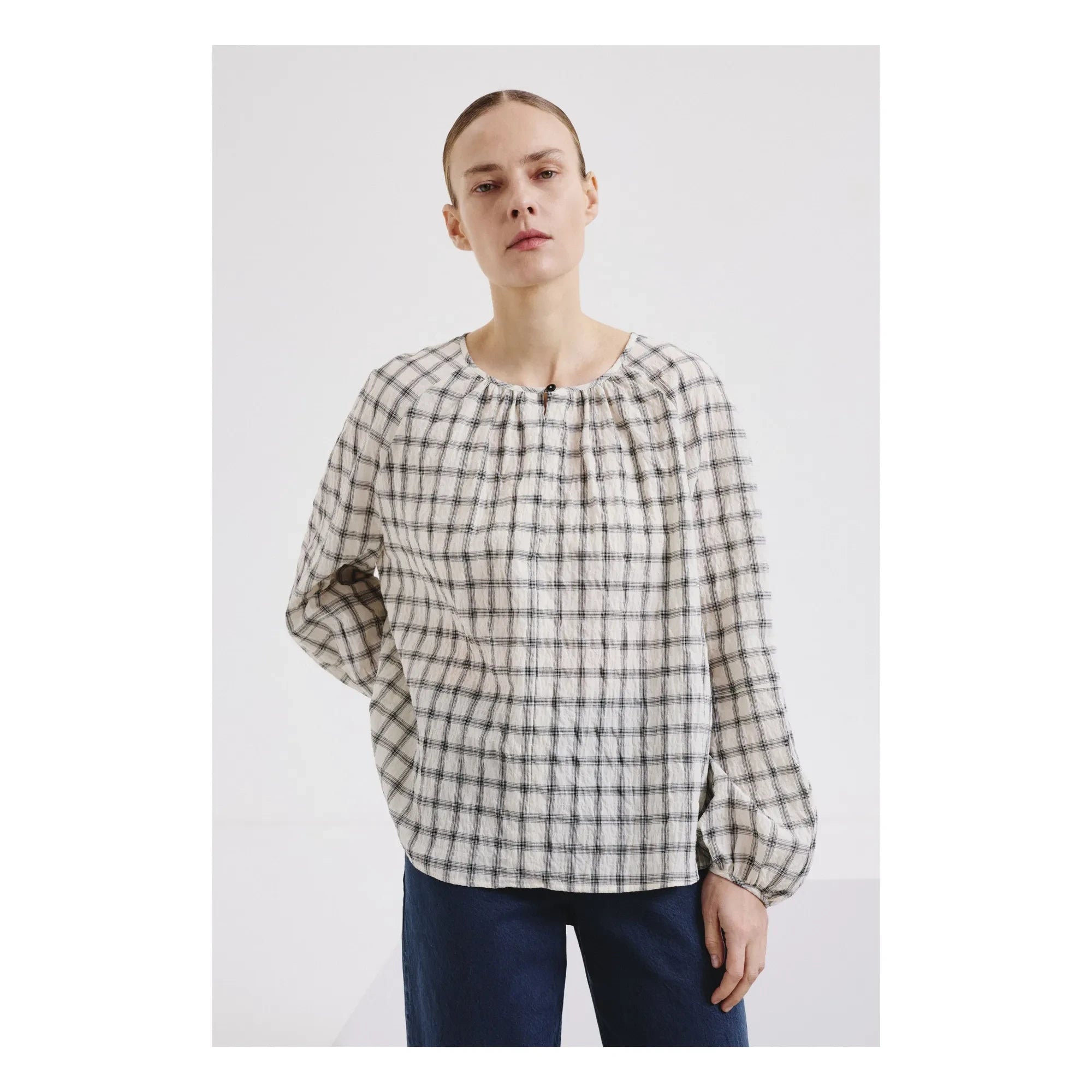 Pomandère - Cotton Striped Blouse | Cream