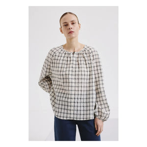 Pomandère - Cotton Striped Blouse | Cream