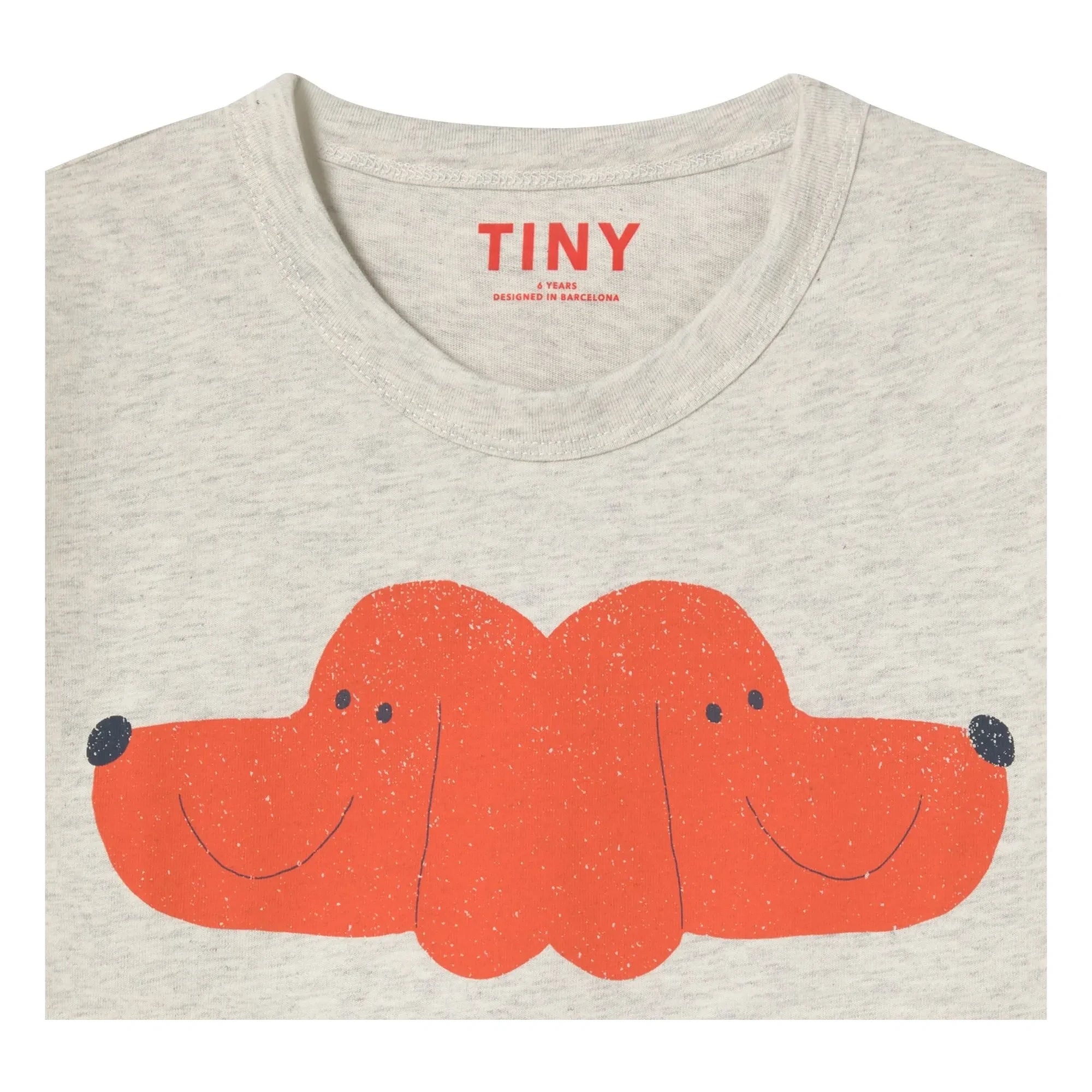 Tinycottons - Tiny & Tiny Dogs Organic Cotton T-Shirt | Heather Beige