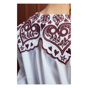 Alémais - Cotton Poplin Embroidered Blouse | Cream
