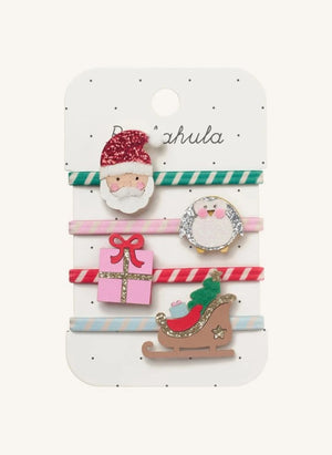 Rockahula Kids - 4'lü Noel Baba Scrunchie Seti | Kırmızı