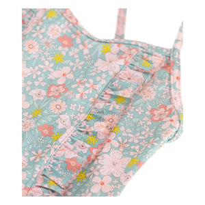 Petit Bateau - Floral Ruffle Swimsuit | Turquoise