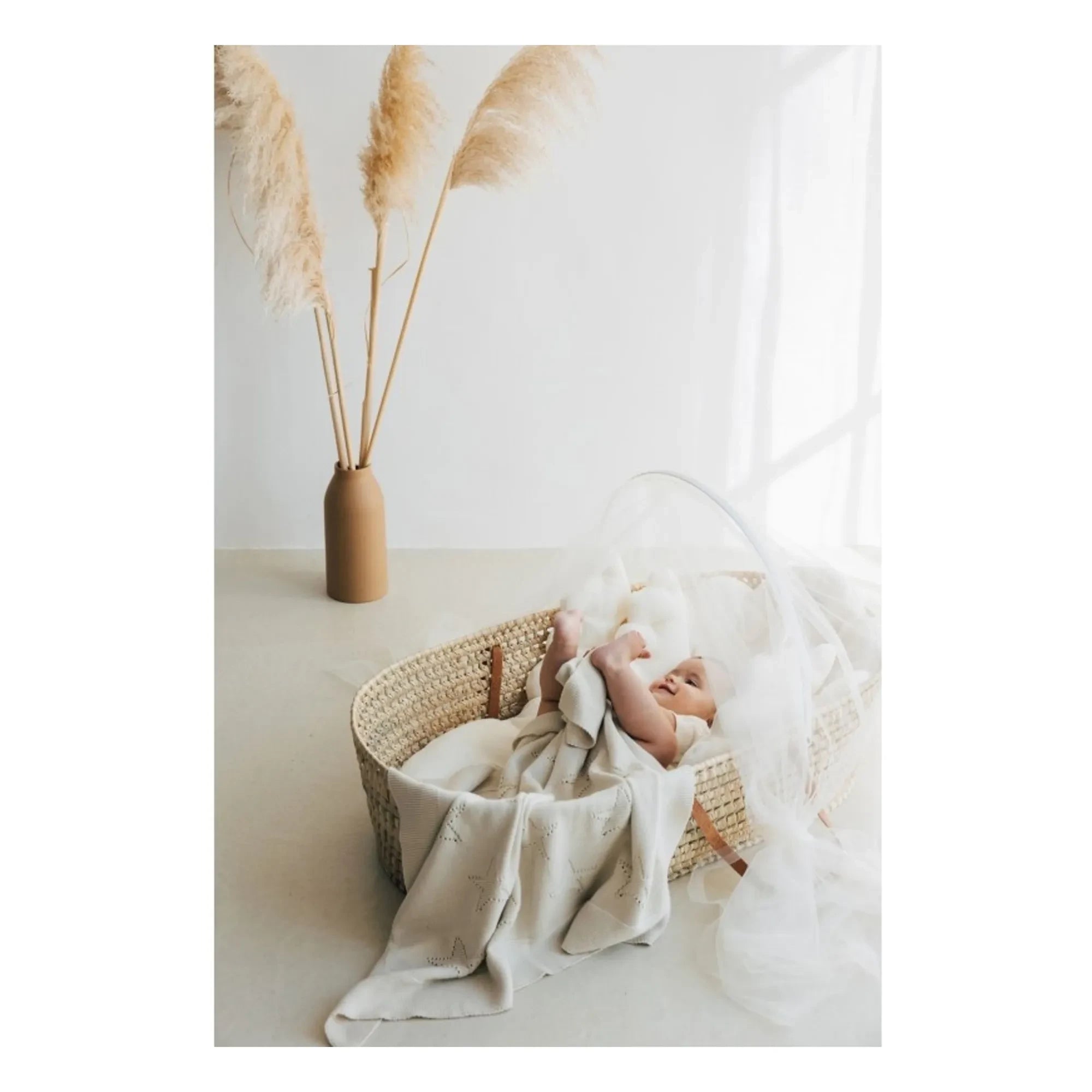 Babyshower - Natural Hasır Beşik