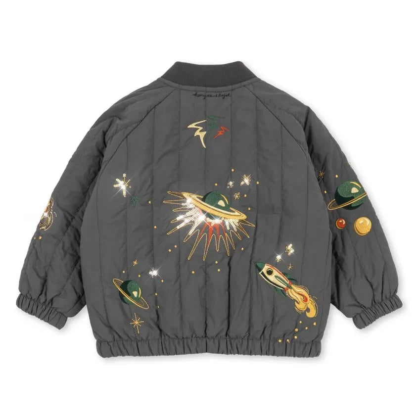 Konges Sløjd - Juno Space Sequined Bomber Jacket | Coal grey