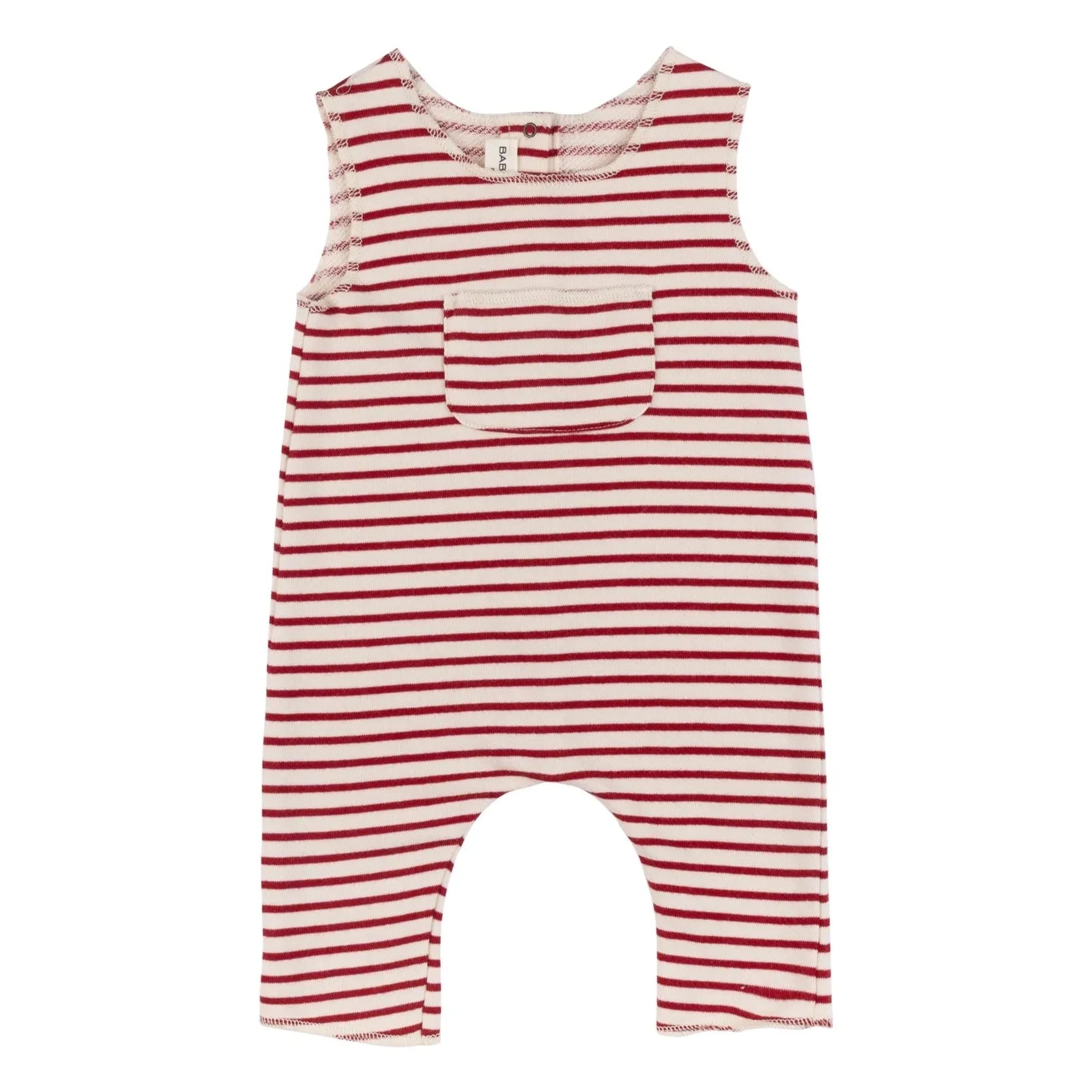 Babe & Tess - Ettore Striped Romper | Red