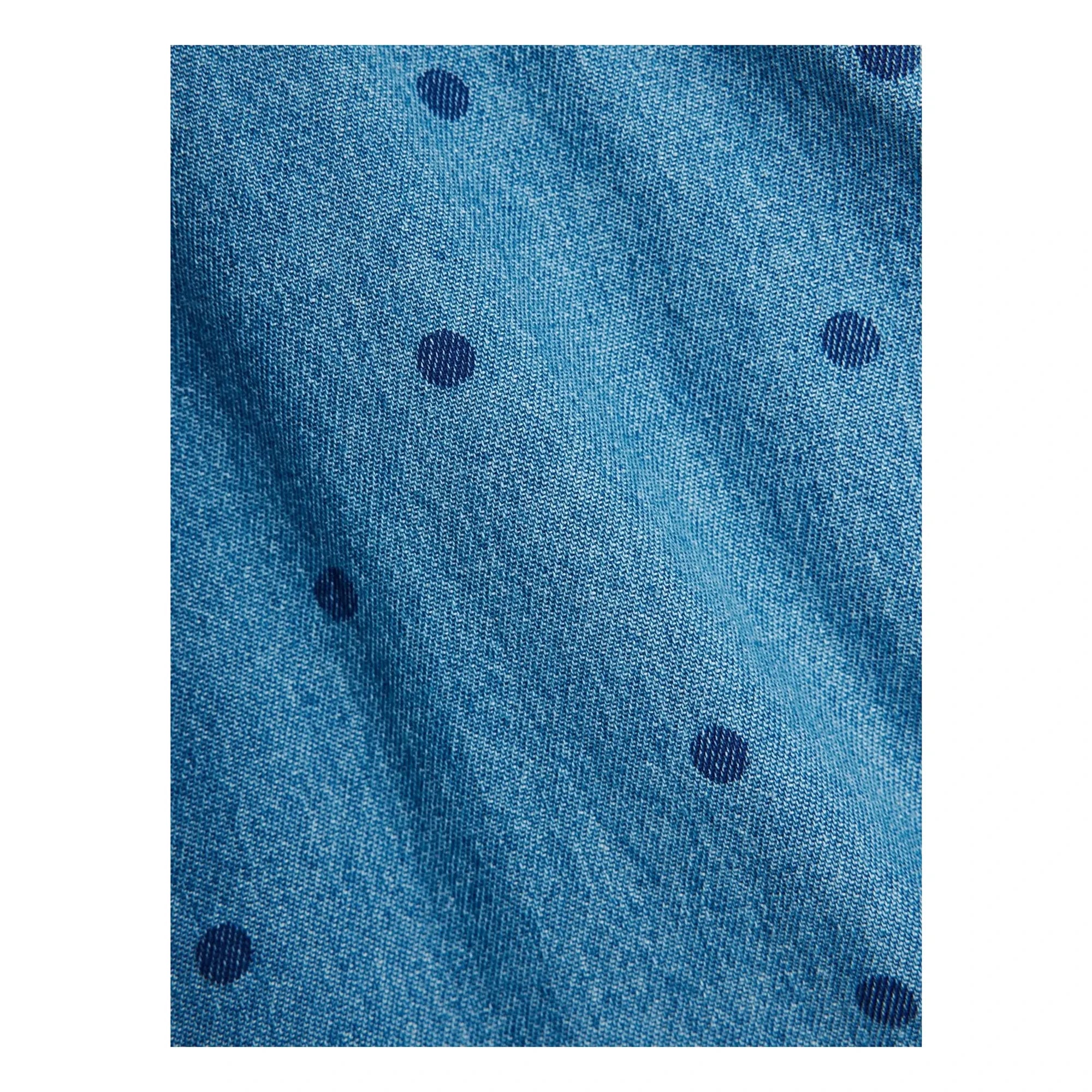 Mini Rodini - Organic Cotton Polka Dot Denim Shirt | Blue