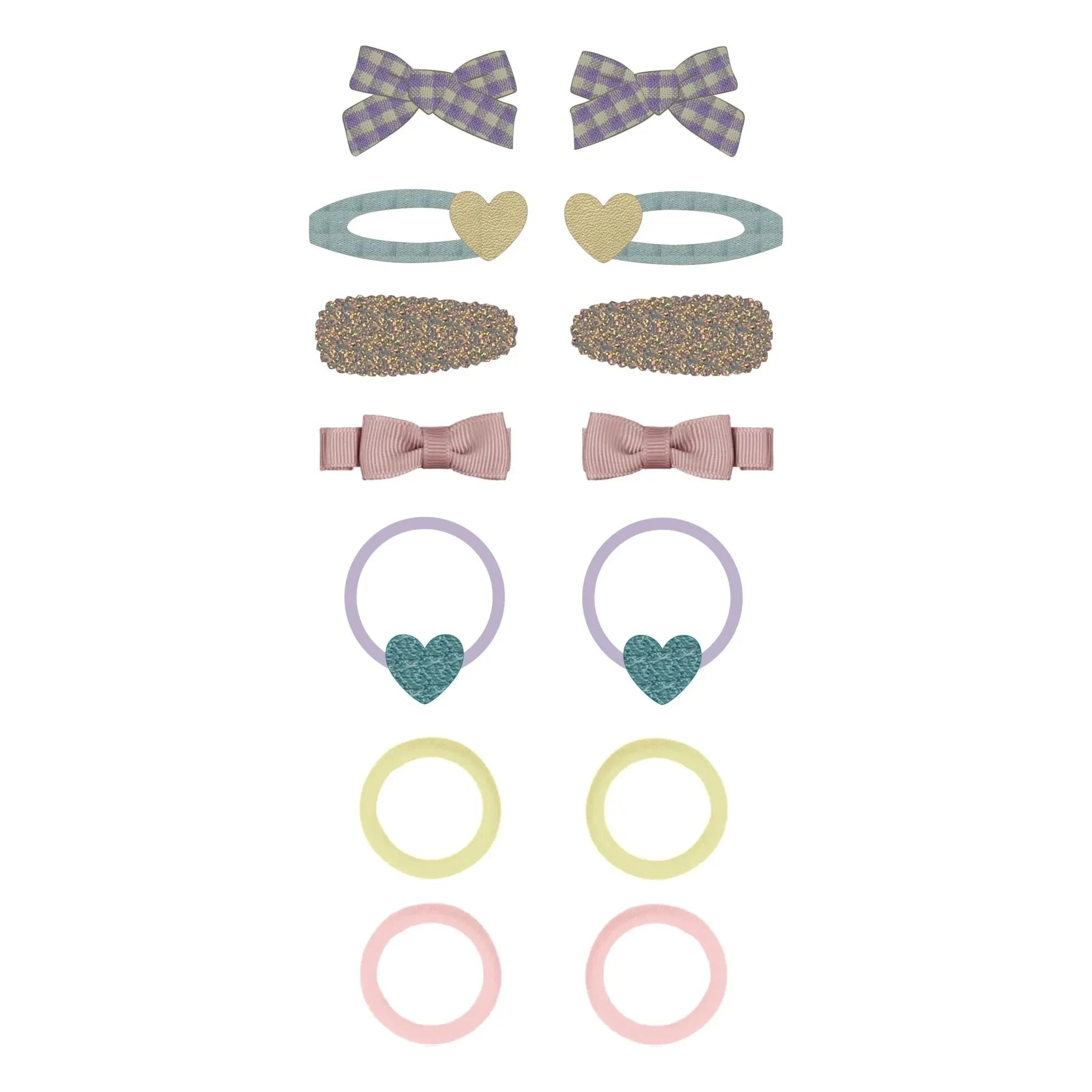 Mimi & Lula - 14 Piece Hair Clips and Hair Ties Set | Lilac