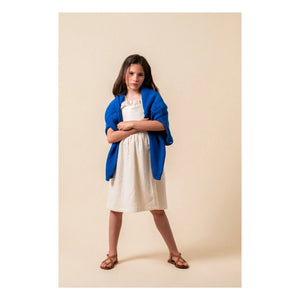 birinit - Cobalt Embroidered Flower Cardigan | Royal Blue
