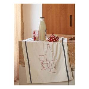 La cerise sur le gâteau - Phil Drink Kitchen Towel | Cream