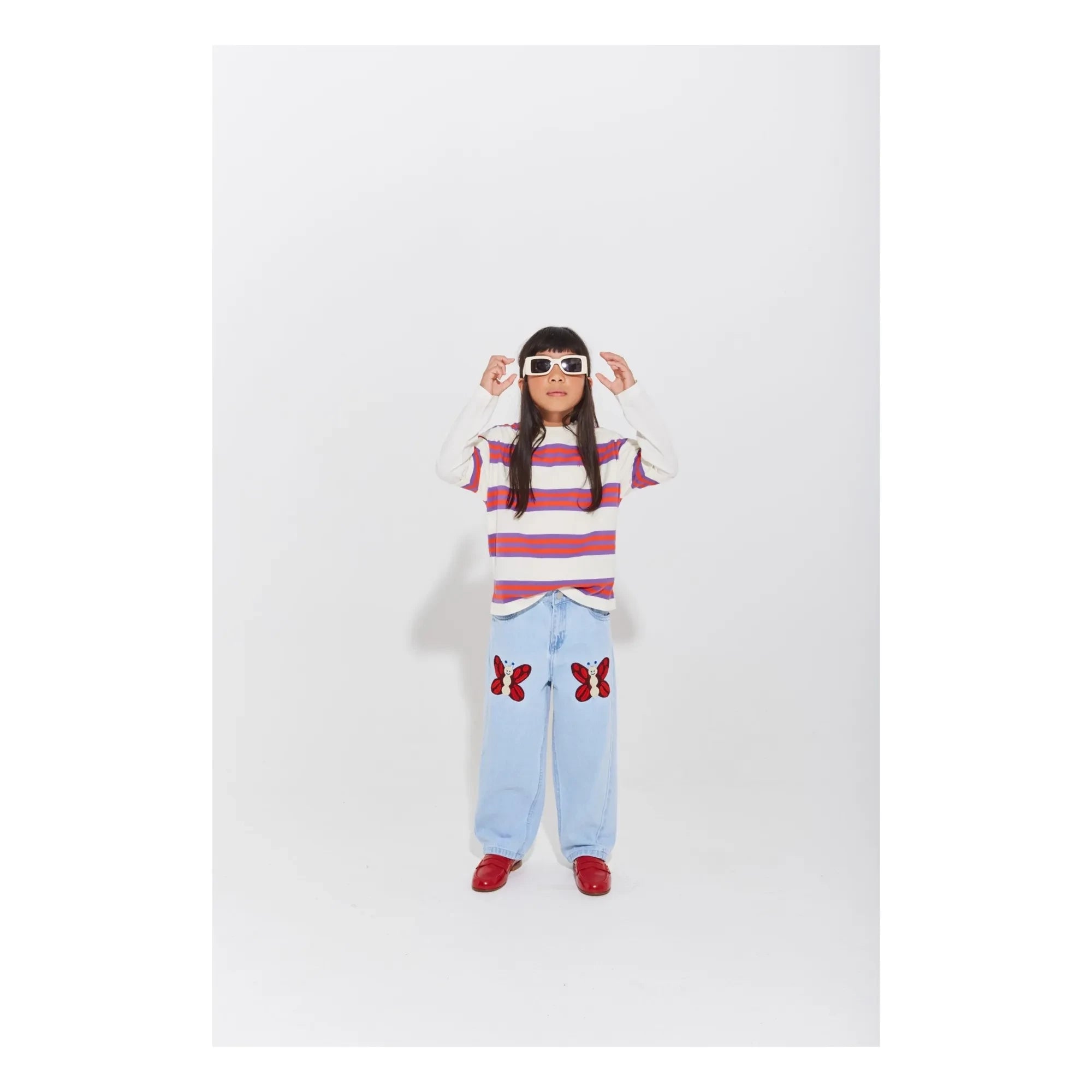 Wynken - Striped Organic Cotton T-Shirt | Purple