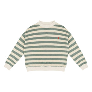 Jenest - Kay Çizgili Organik Pamuk Sweatshirt | Haki