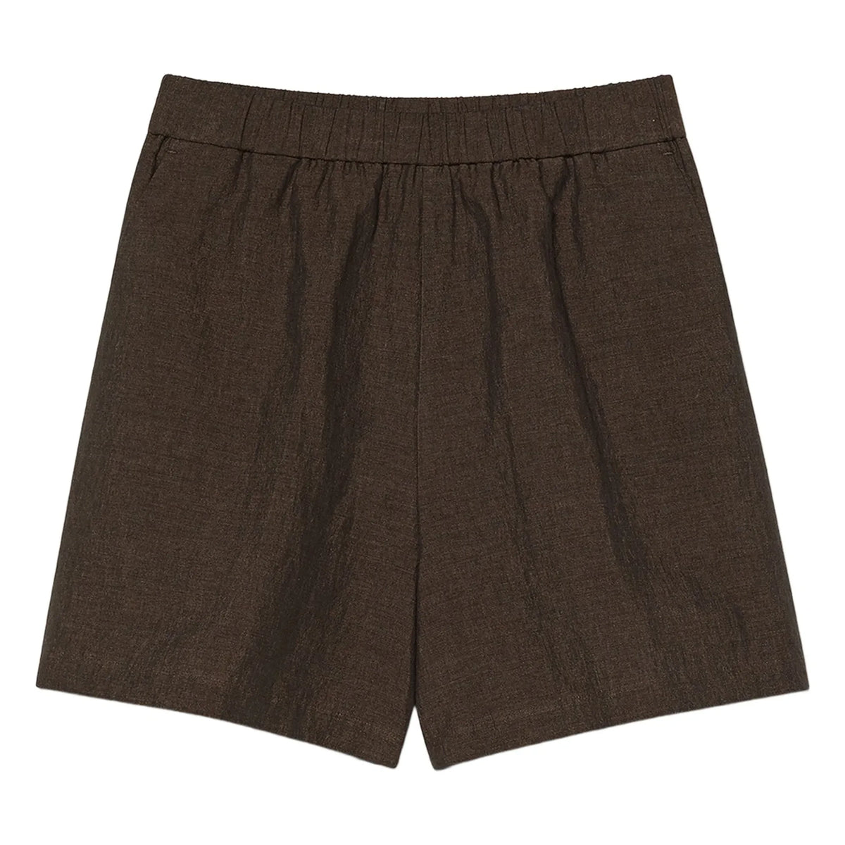 Pomandère - Gabardine Linen & Cotton Shorts | Chocolate
