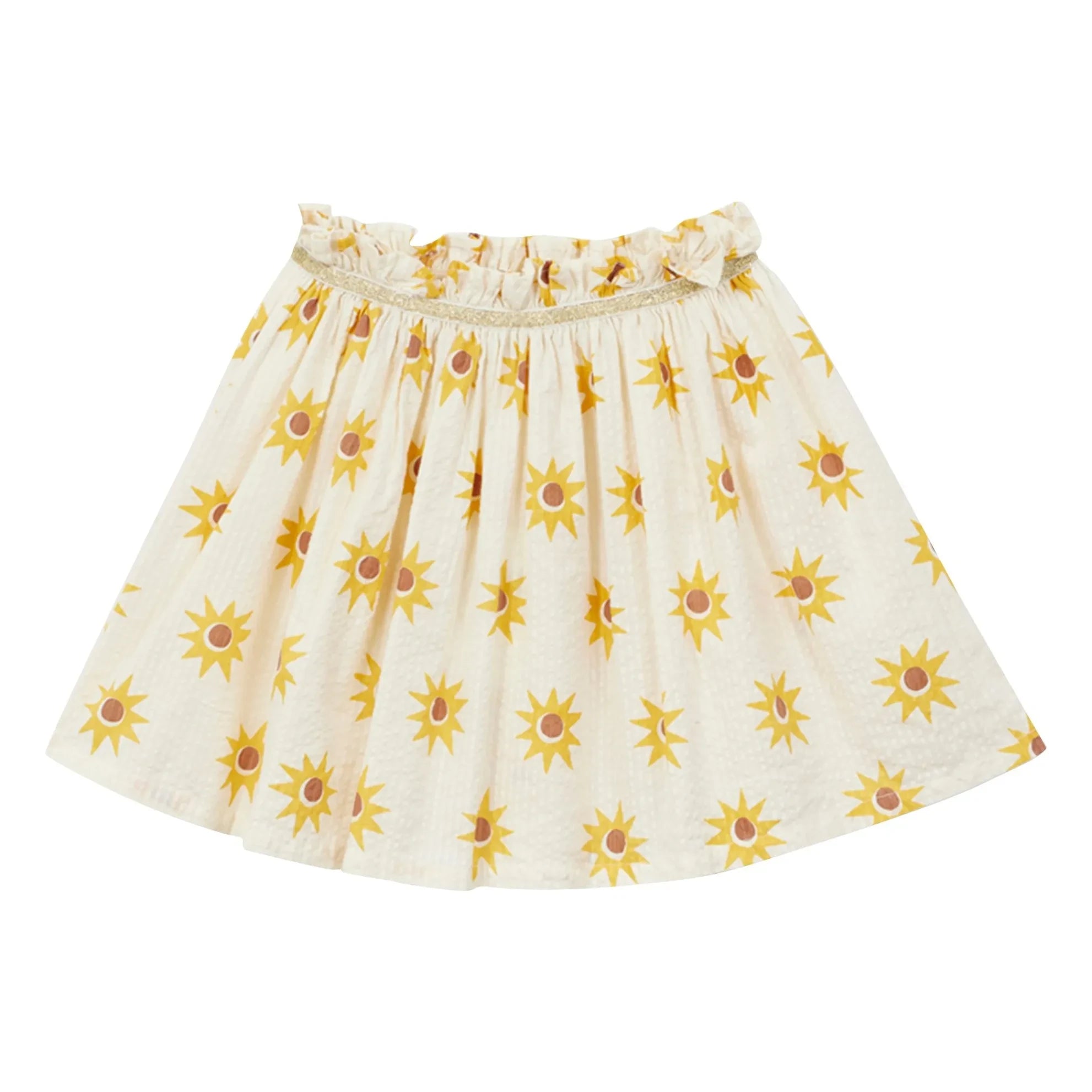 Arsène et Les Pipelettes - Soleils Seersucker Skirt | Ecru