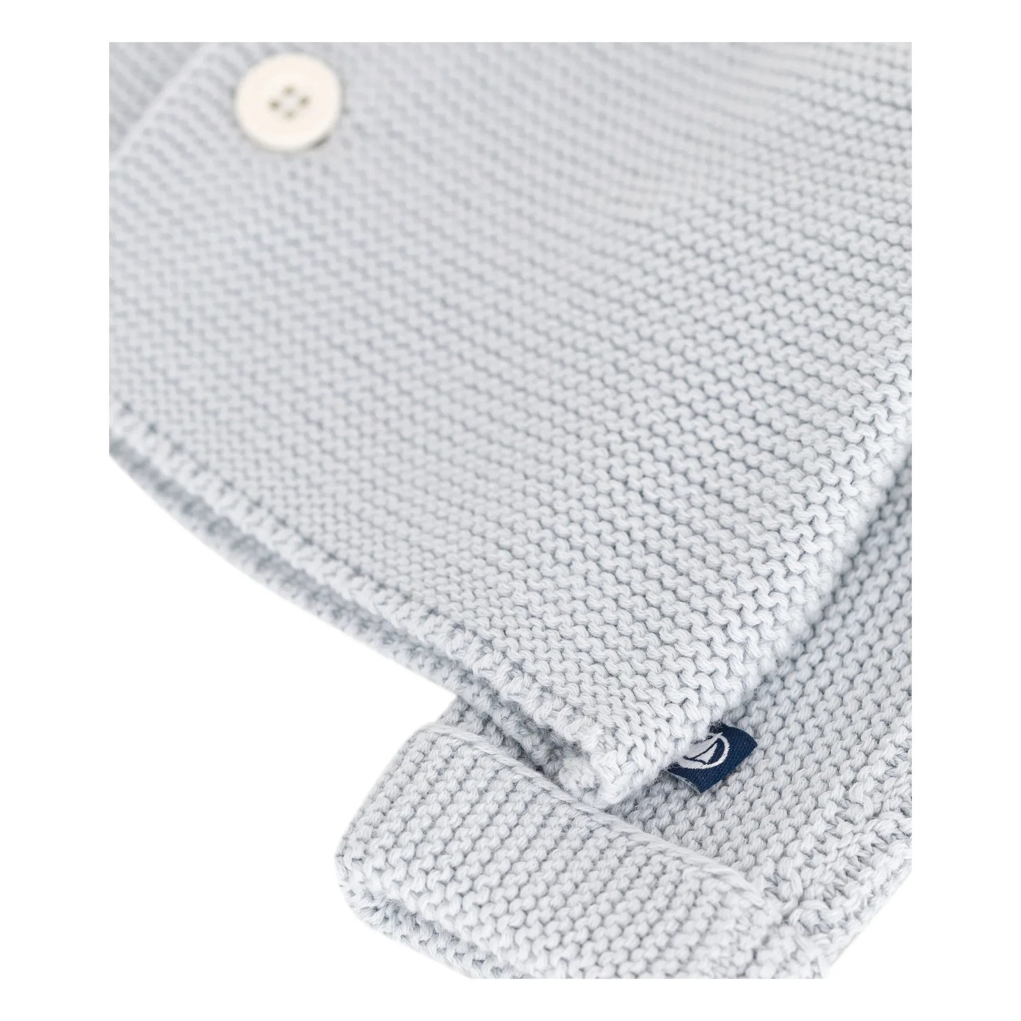 Petit Bateau - Organic Cotton Fine Knit Cardigan | Light Gray