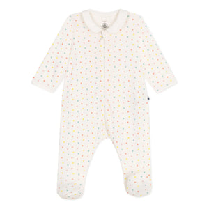 Petit Bateau - Banta Organic Cotton Footed Pajamas | White