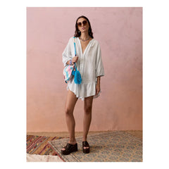 Boteh - La Ponche Linen Shirt Dress | White