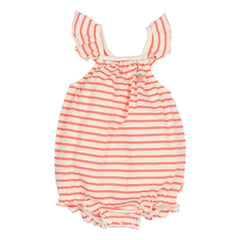Búho - Strawberry Striped Organic Cotton Overall | Red