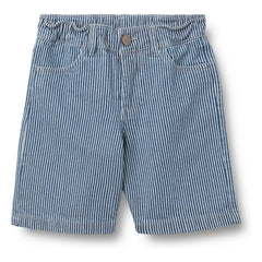 Wheat - Striped Christian Denim Bermuda Shorts Organic Cotton | Blue