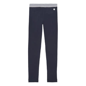 Petit Bateau - Striped Waistband Leggings | Navy Blue