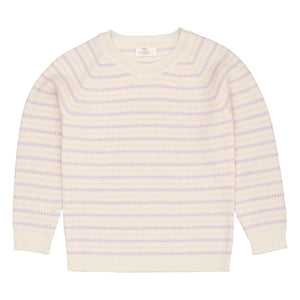 Copenhagen Colors - Striped Ribbed Merino Wool Sweater | Lilac