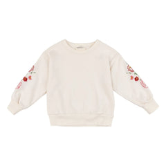 Babe & Tess - Embroidered Floral Sweatshirt | Off-white