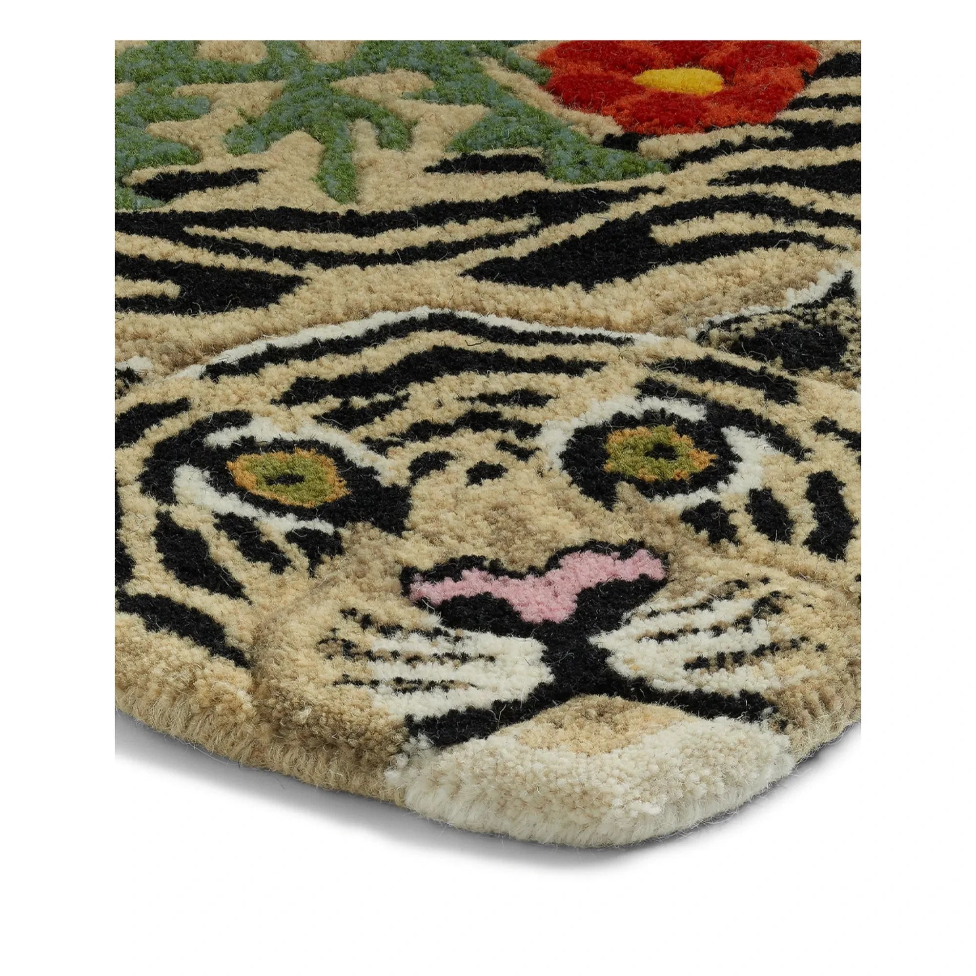 Doing Goods - Leopard Pattern Floral Rug | Beige