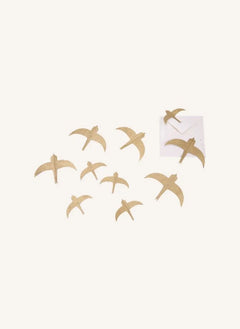 Muskhane - Swallow Wall Decor - Set of 10 | Gold
