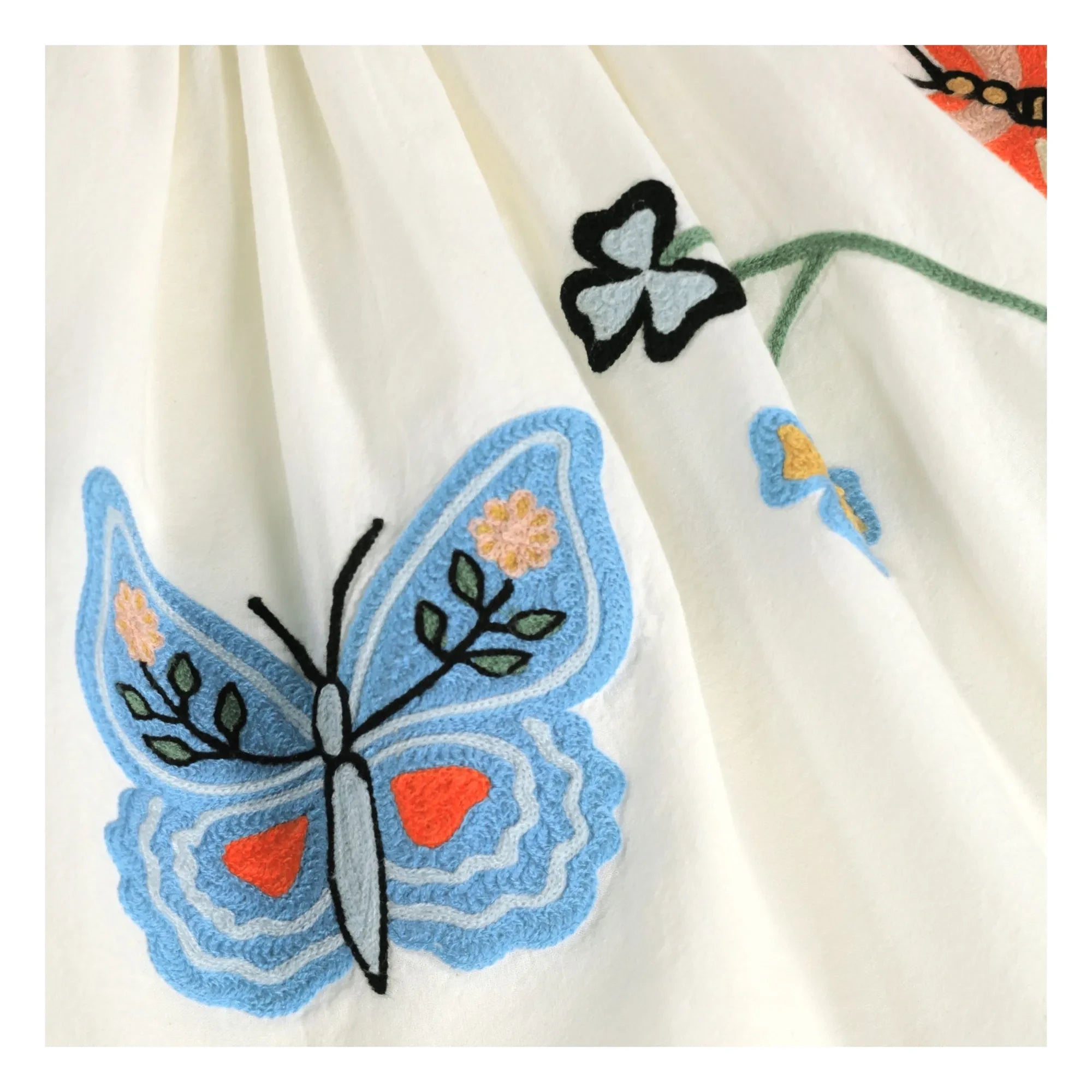 Molo - Daisy Dress with Butterflies Organic Cotton | Cream