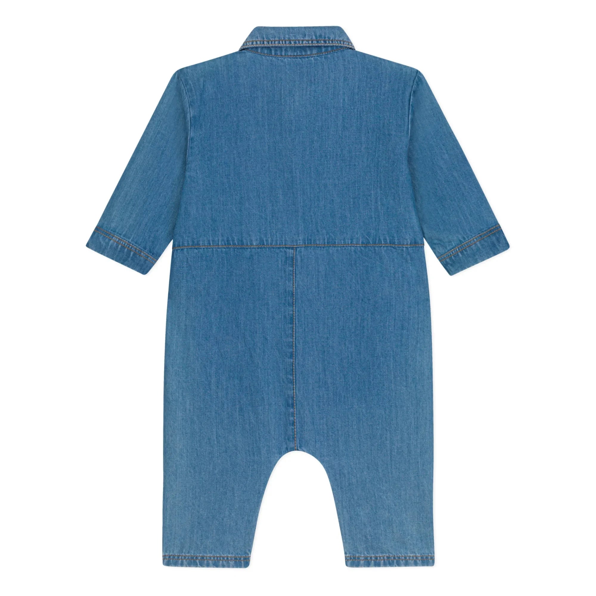 Petit Bateau - Matin Denim Romper | Denim Blue