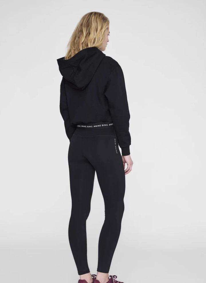 Anine Bing - Dany Cropped Cotton Sweatshirt | Black