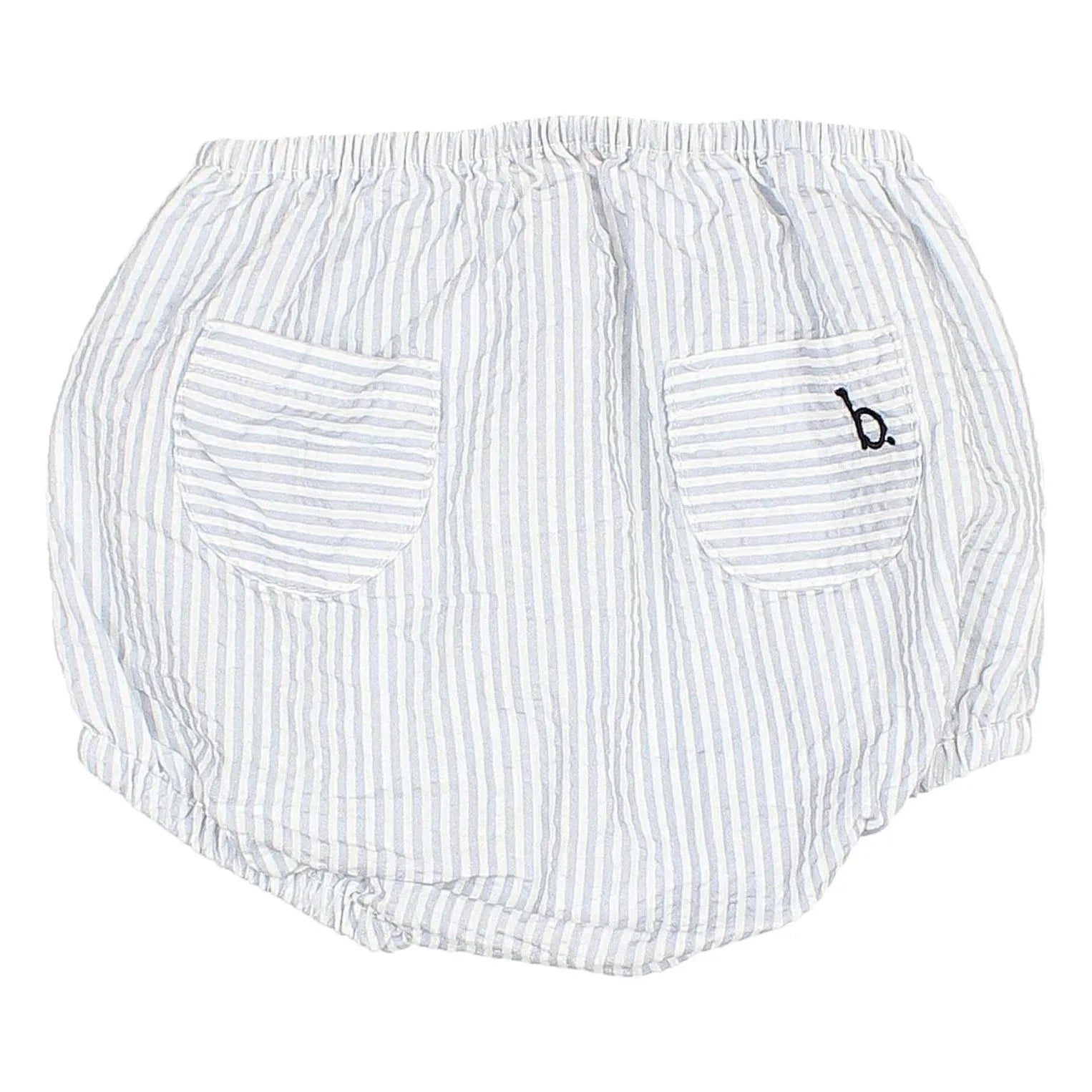 Búho - Striped Seersucker Bloomer | Light Blue