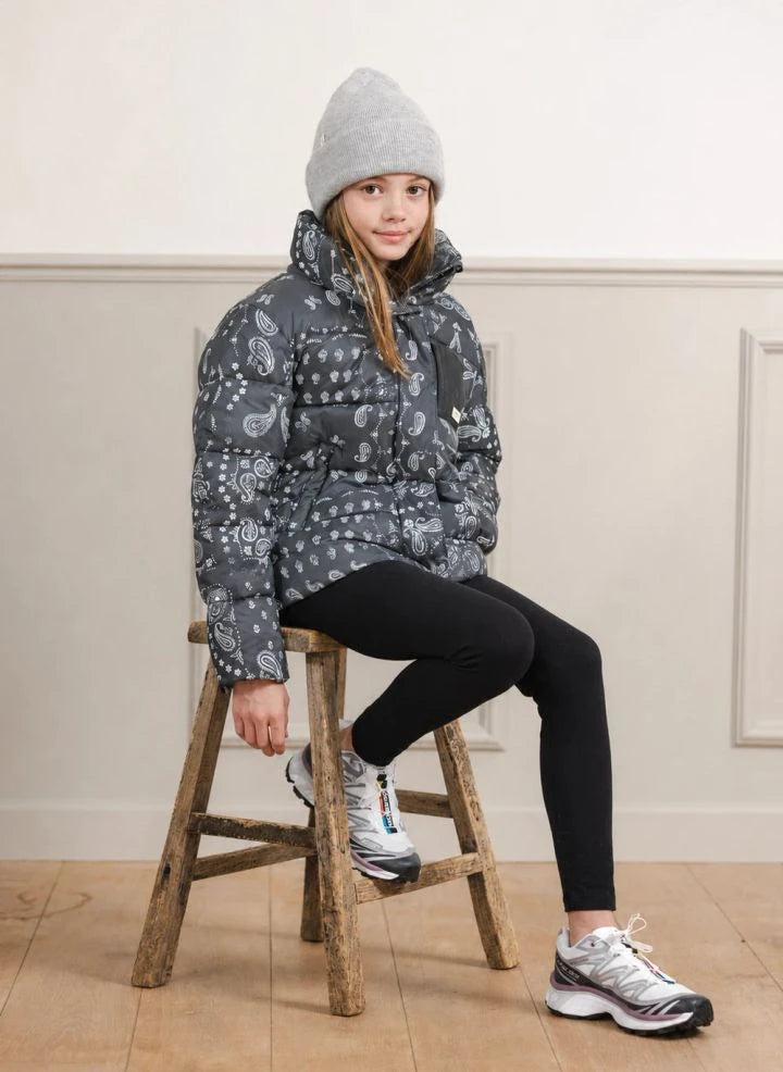 Töastie - Helix Bandana Puffer Jacket Made from Recycled Fibers | Black