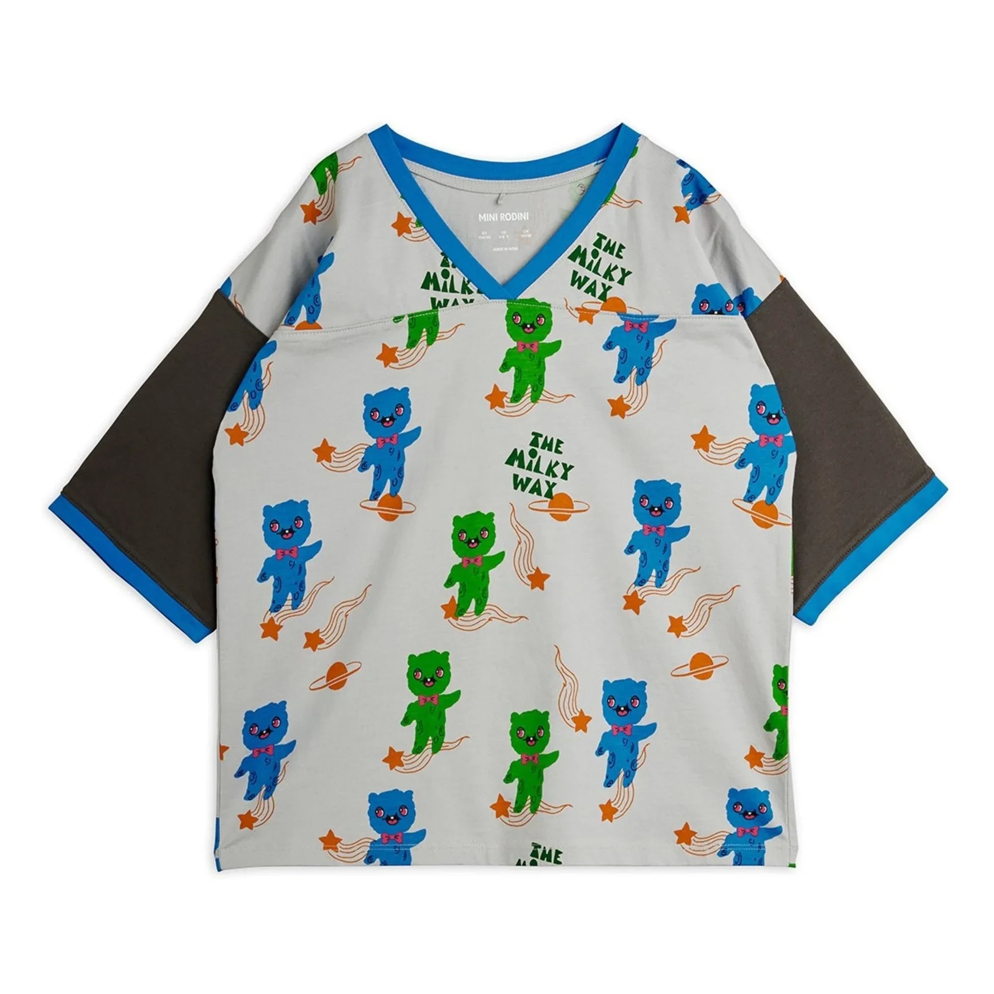 Mini Rodini - Bol kesim Aliens organik pamuklu T-shirt | Açık gri