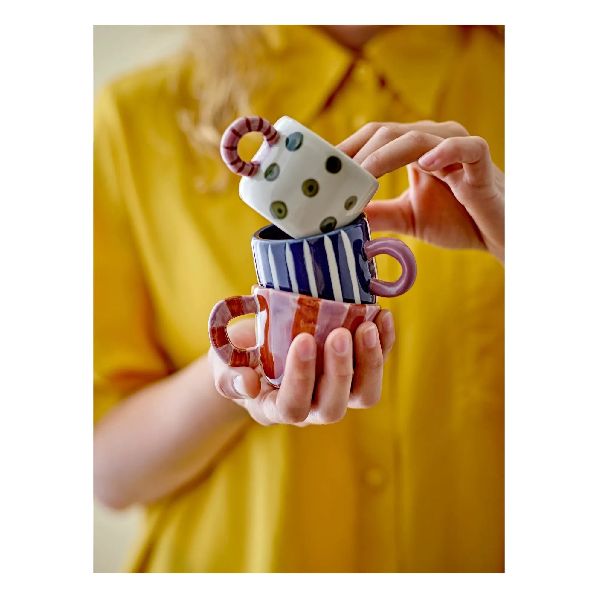Bloomingville - Stoneware Kupa Nini | Pembe
