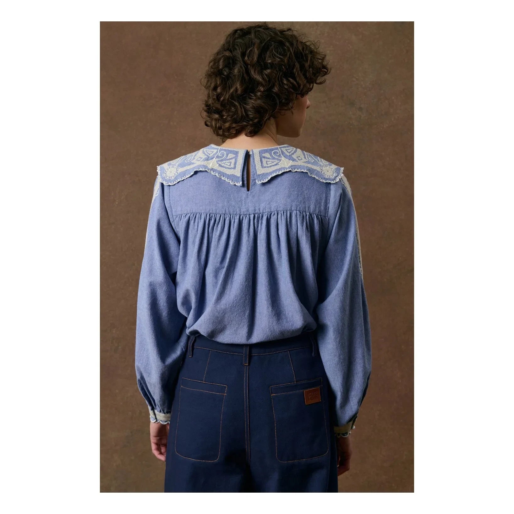 Louise Misha - Anastasy Organik Pamuk Bluz | Mavi