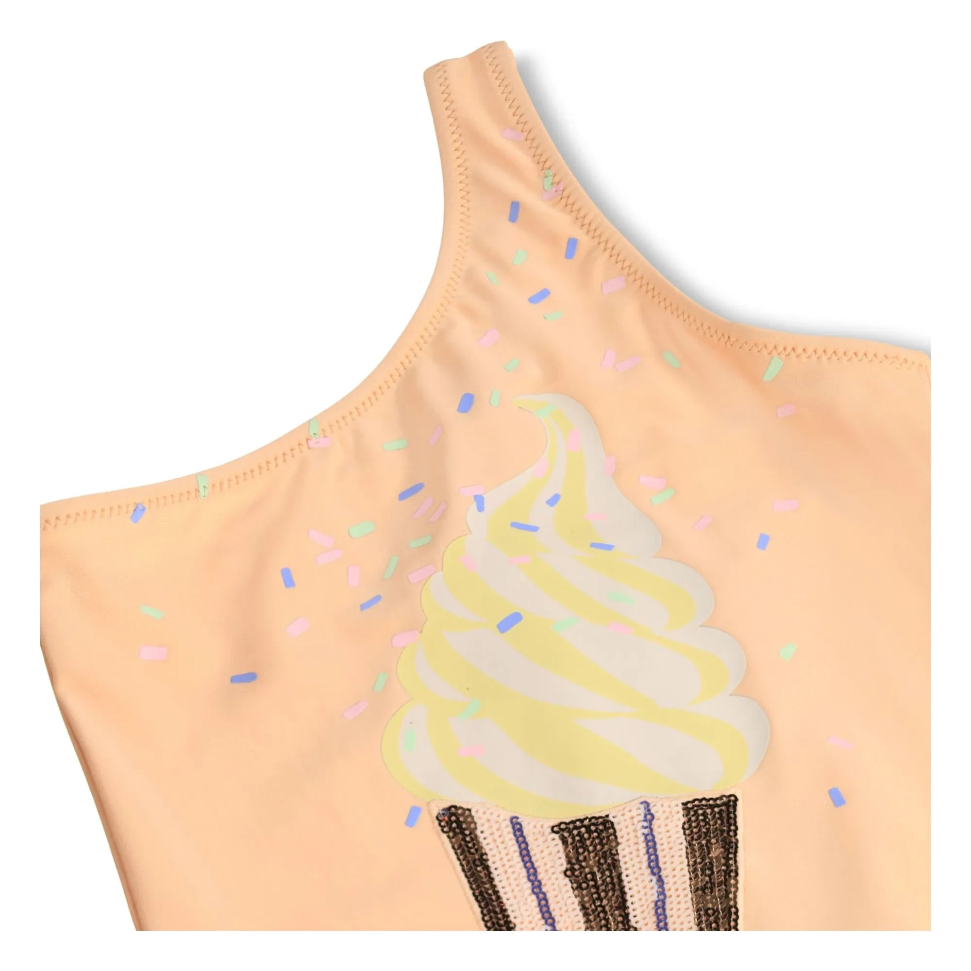 Molo - Asymmetric Swimsuit Nai Glace Recycled Fibers | Peach