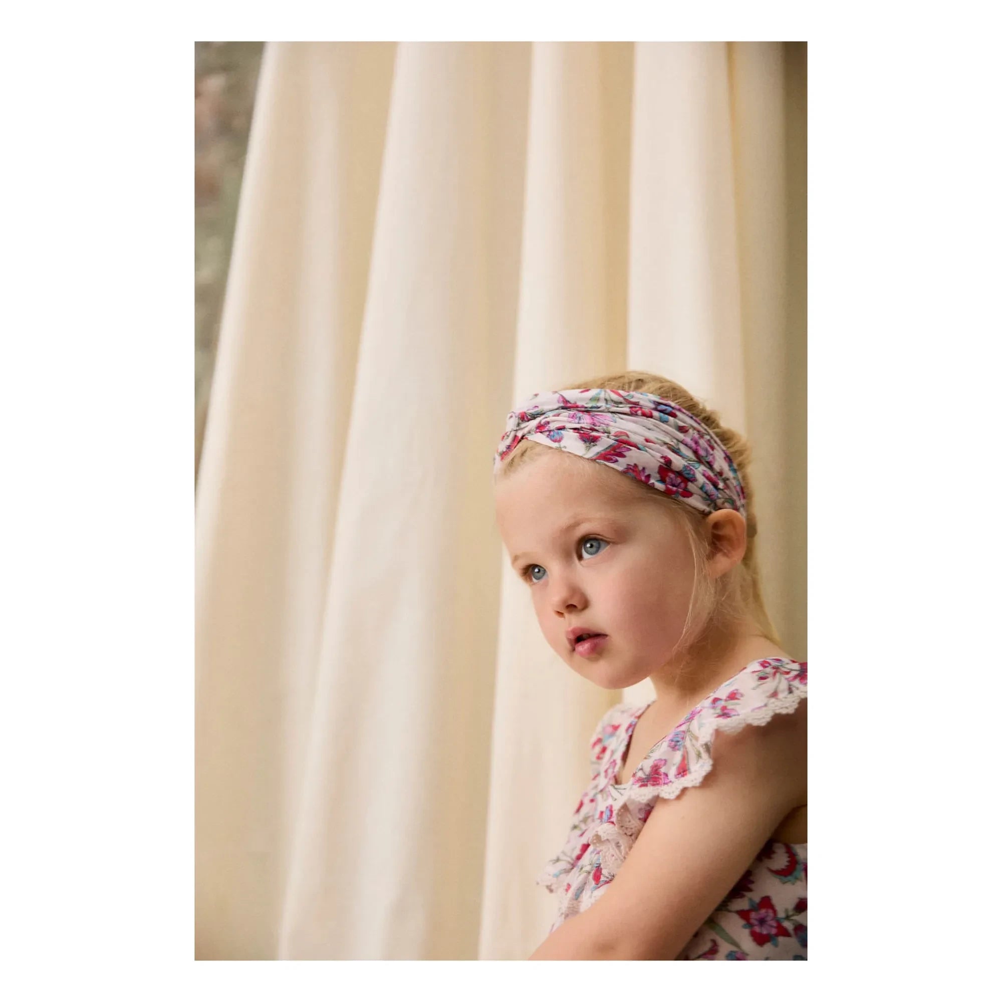 Louise Misha - Yuriria Organic Cotton Floral Hair Band | Cream