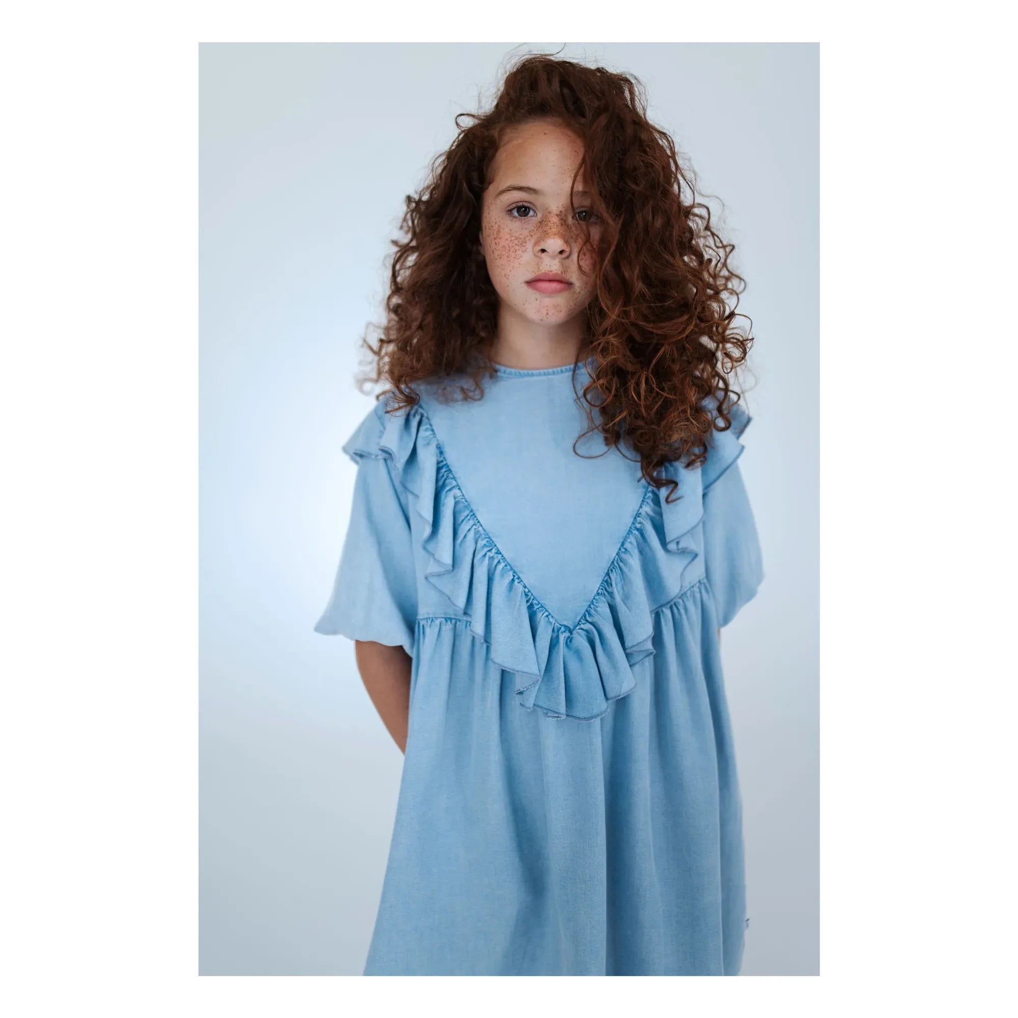 Repose AMS - Tencel Ruffled Dress | Light Blue