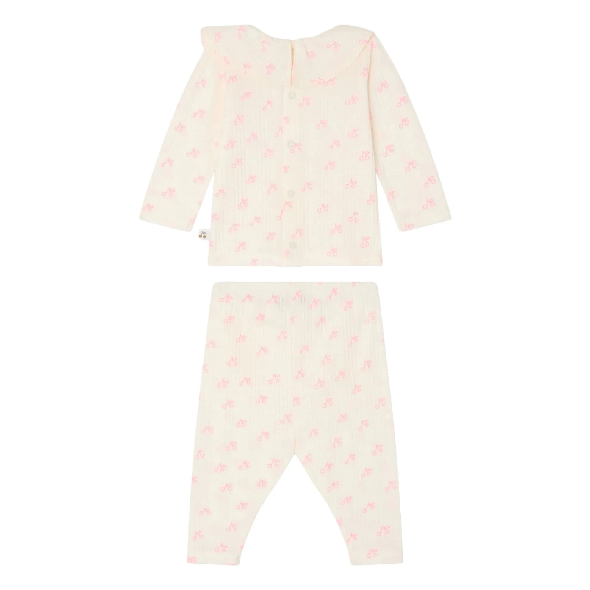 Bonpoint - Jelsia Cerises Organic Cotton T-Shirt and Leggings Set | Ecru