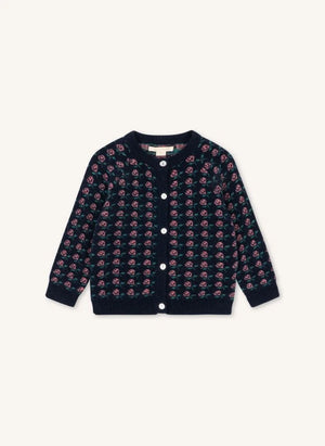 Konges Sløjd - Belou Çiçek Desenli Yün Hırka | Lacivert
