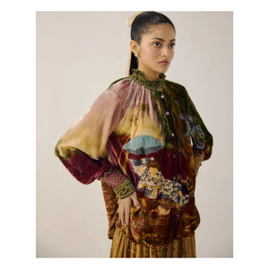 CORD - Farmer Lakeside Kadife Bluz | Bordo