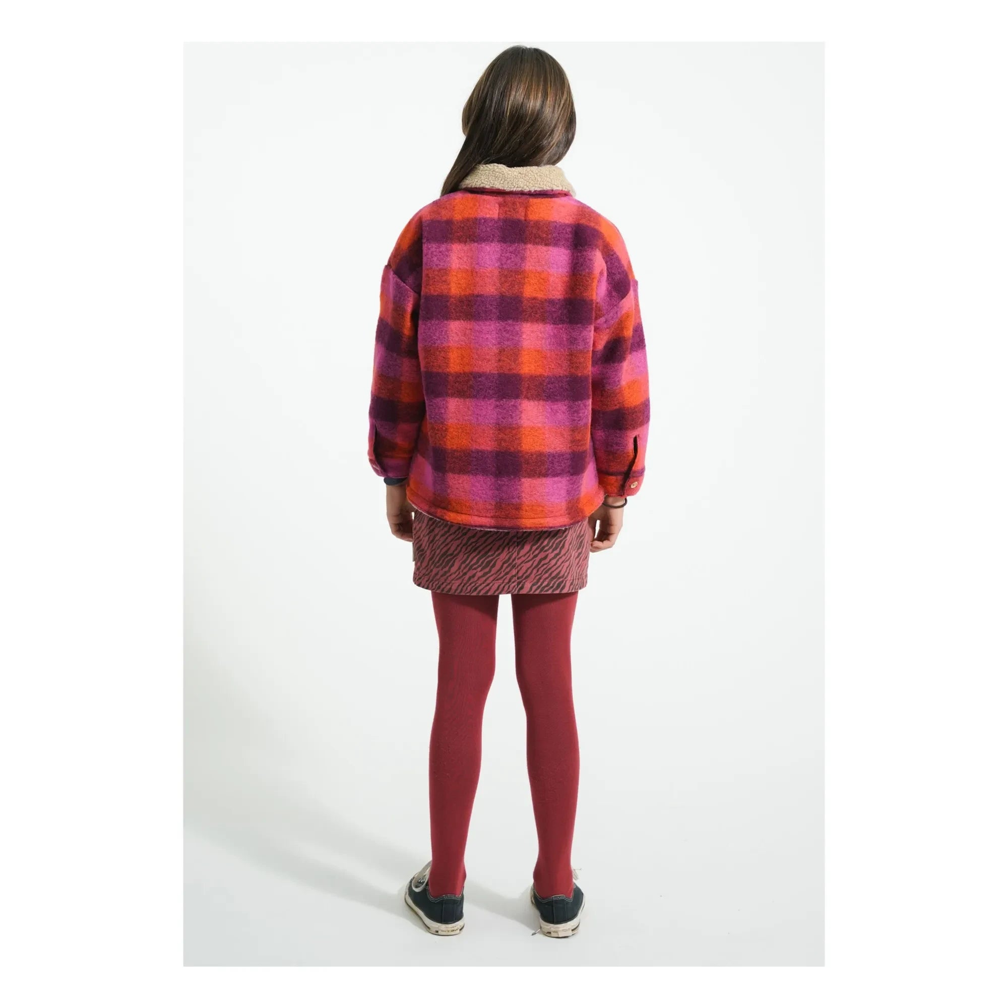 Piupiuchick - Wool Checkered Jacket | Pink