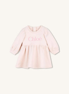 Chloé - Chloé organik pamuklu fleece elbise | Şeftali