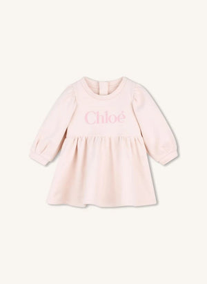 Chloé - Chloé organik pamuklu fleece elbise | Şeftali