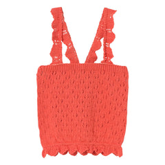 Cozmo - Lily Pointelle Tank Top Recycled Fibers | Red