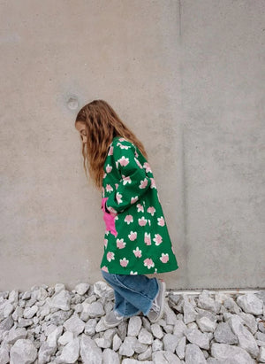 Hello Hossy - Floral Pattern Raincoat Poncho | Green