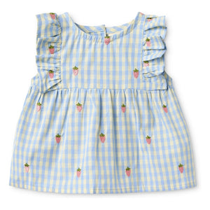 Flöss - Millie Gingham Dress | Light Blue